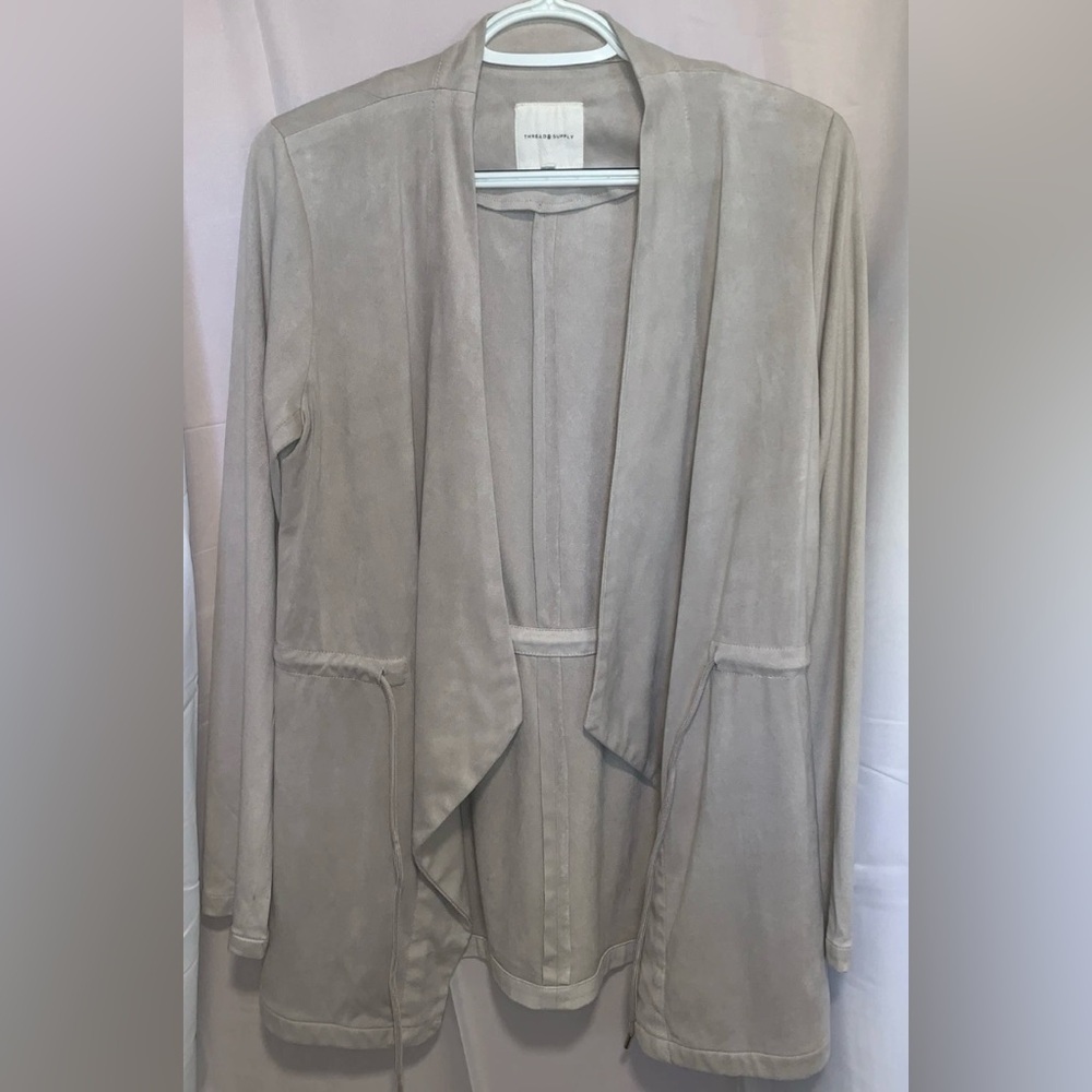 Gray Waterfall Open Front Lightweight Cardigan Women’s Small Thread and Supply